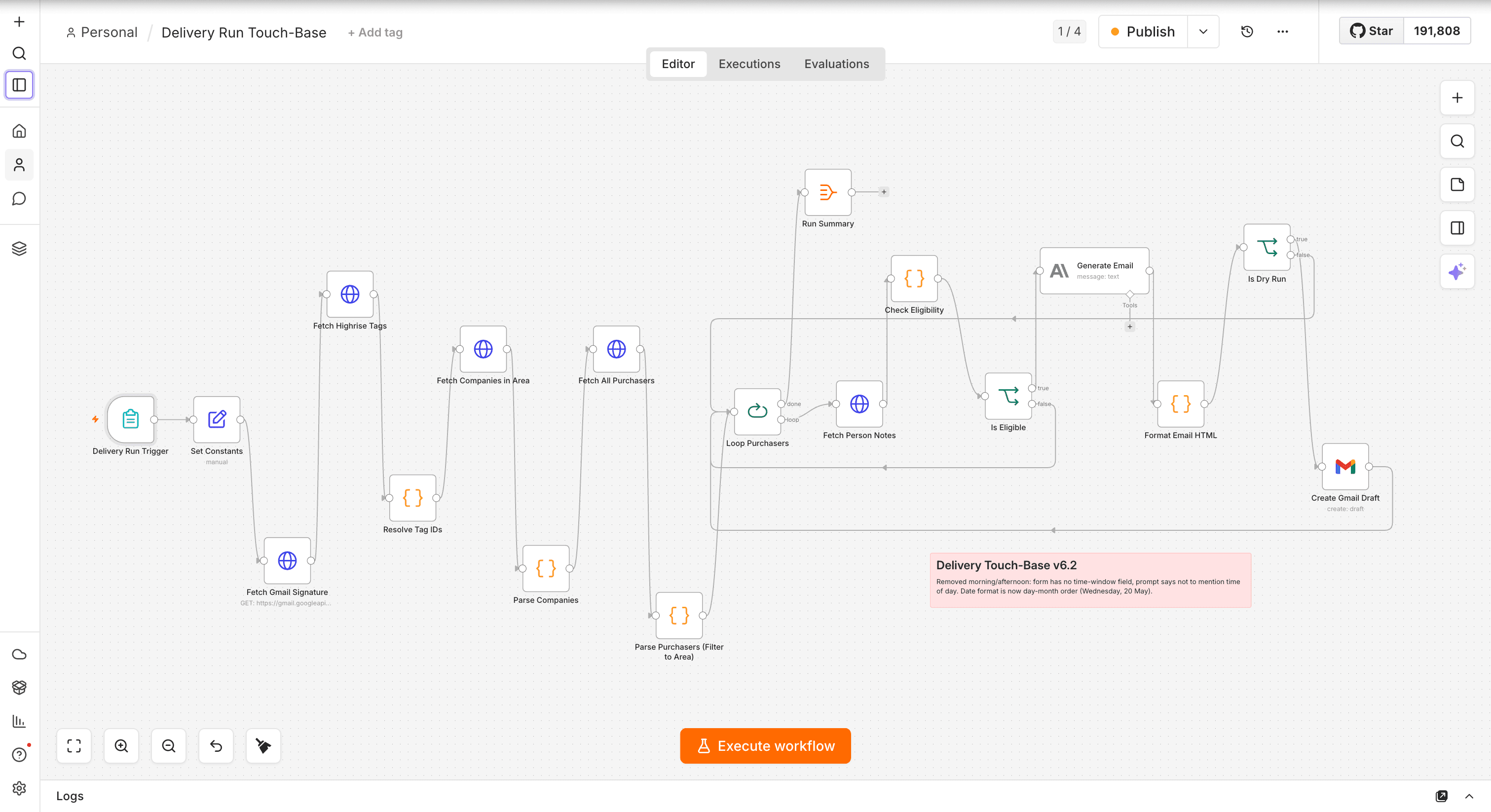 Delivery-Run Touch-Base Agent — product screenshot